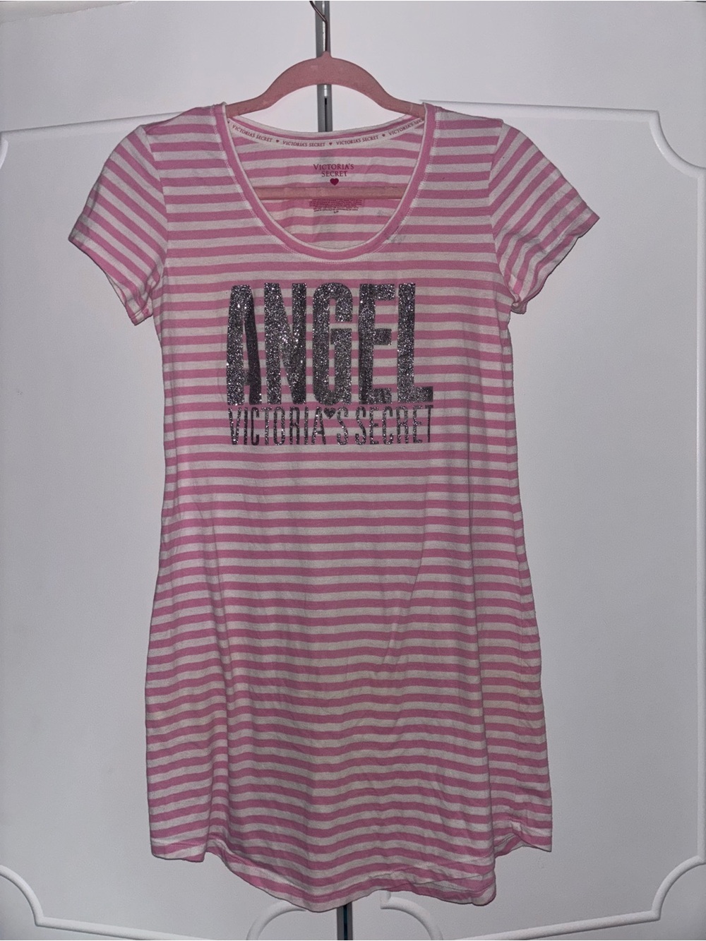 Victoria's Secret Pink and White Striped 'Angel' Nightshirt